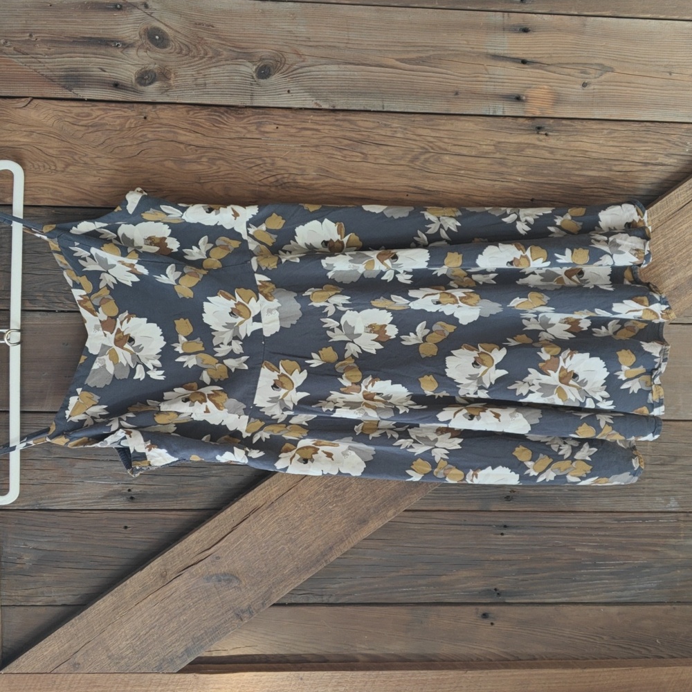 Old Navy blue gray floral cami a-line dress XL